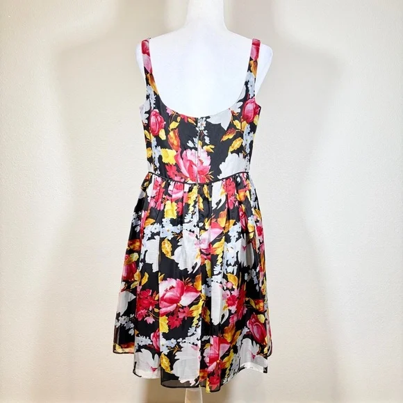 Jill Stuart Silk Floral Sleeveless Mini Dress Size 10 - Picture 4 of 9